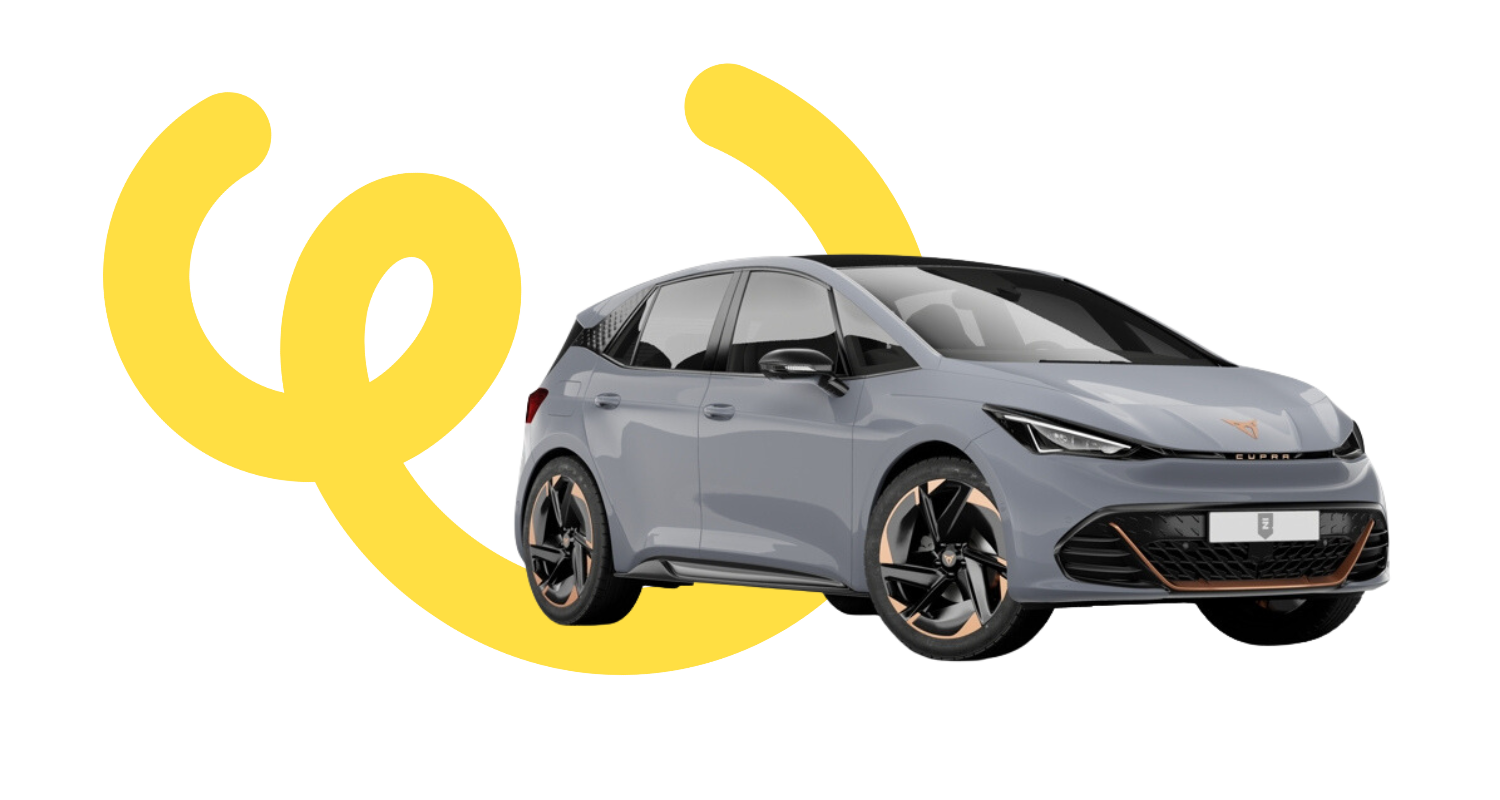 cupra born electric car with driveelectric branding